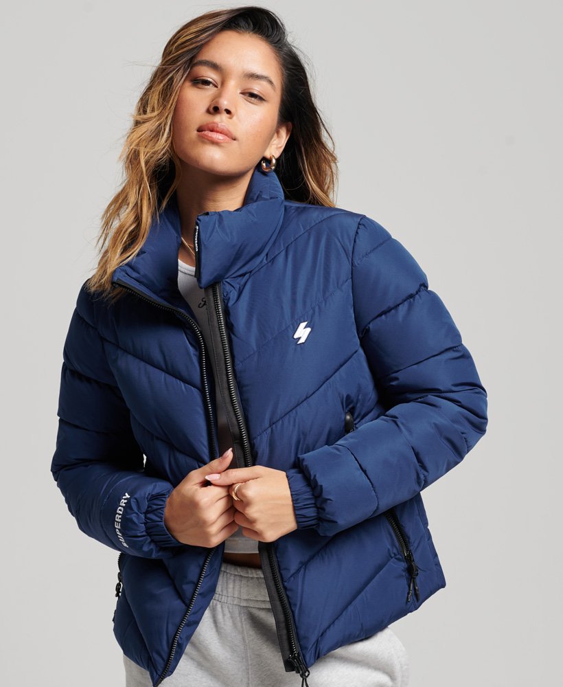 Womens Hooded Ripstop Puffer Jacket In Navy Superdry ...