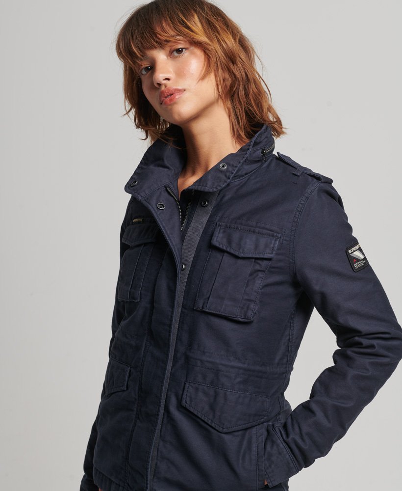 Mujer Chaqueta militar con forro de borreguillo Rookie en Azul Marino Scout Superdry ES