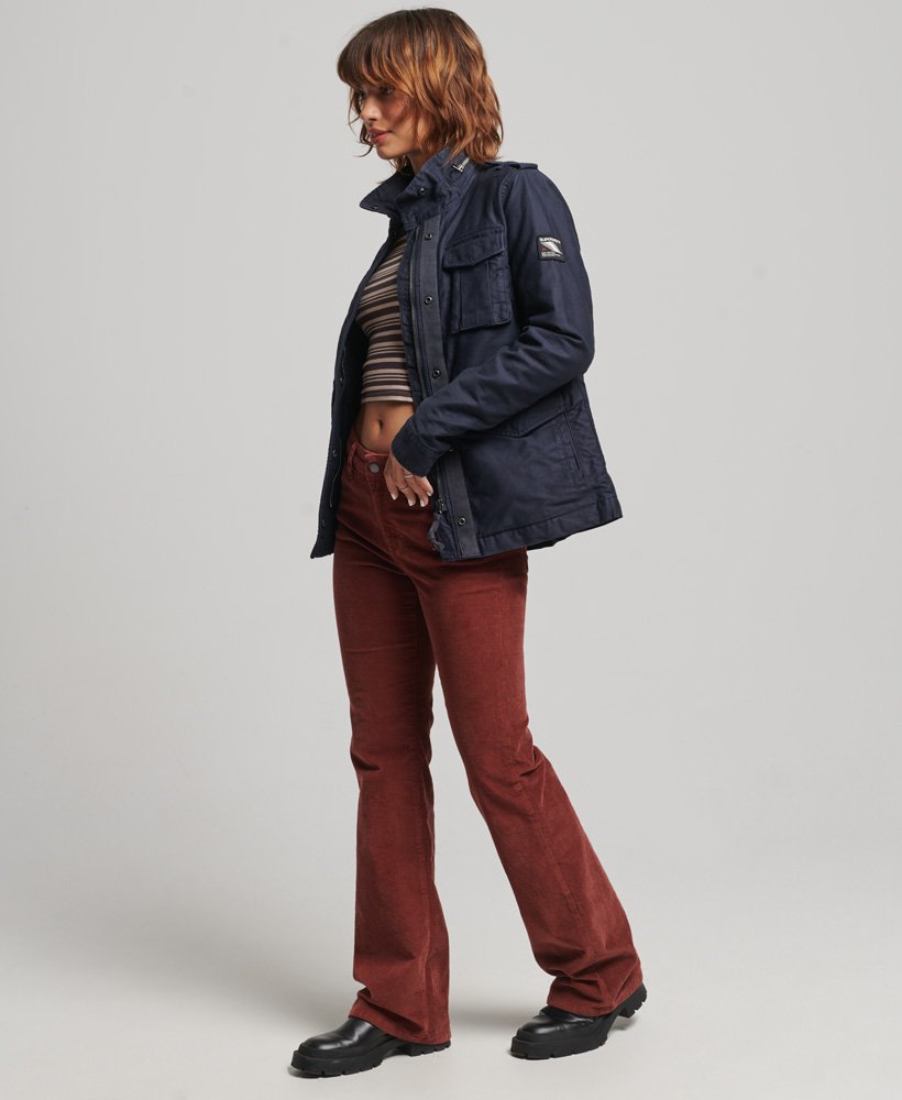 Womens Rookie Borg Lined Military Jacket In Scout Navy Superdry UK
