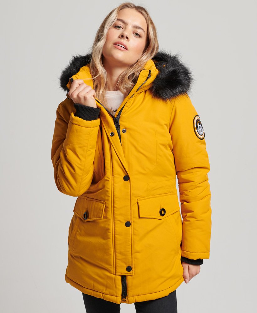 Women's Ashley Everest Parka Jacket in Yellow | Superdry CA-EN