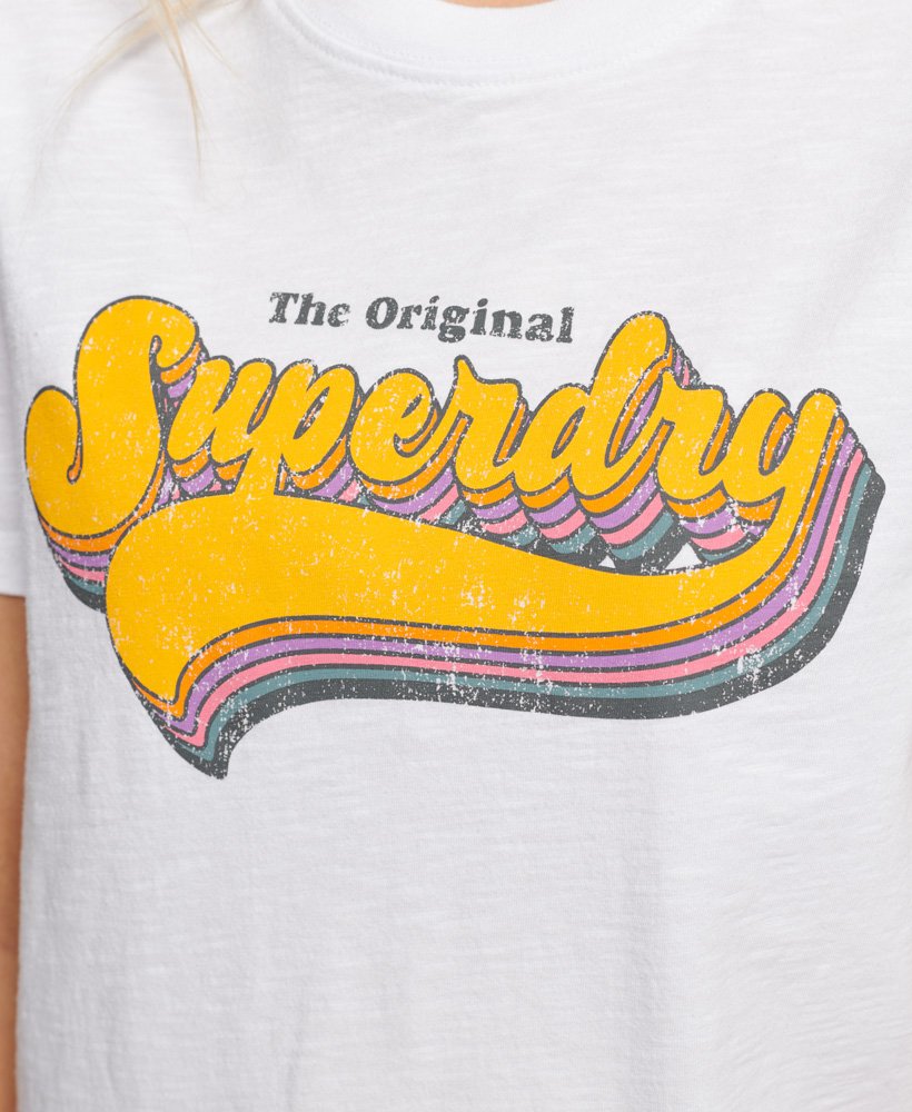 Women\'s Vintage Rainbow T-Shirt in Optic Superdry US 