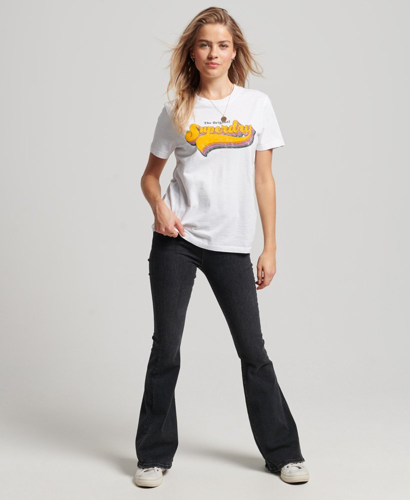 Women's Vintage Rainbow T-Shirt in Optic | Superdry US