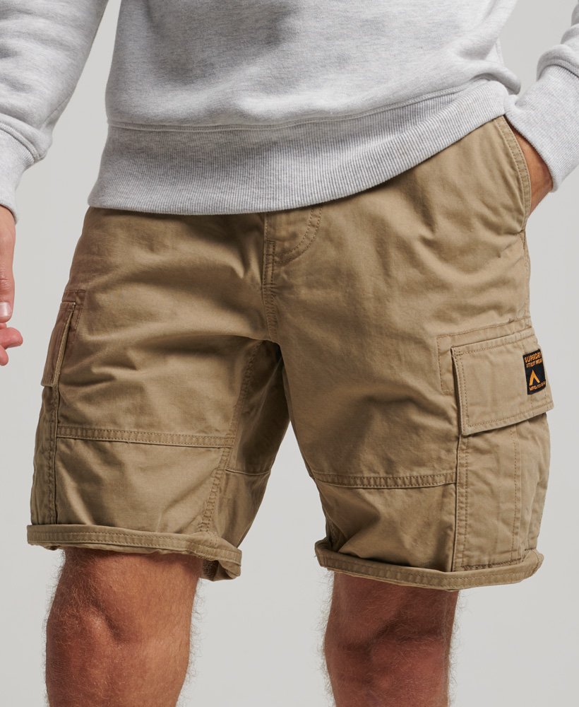 Men's Organic Cotton Heavy Cargo Shorts in Beige | Superdry CA-EN