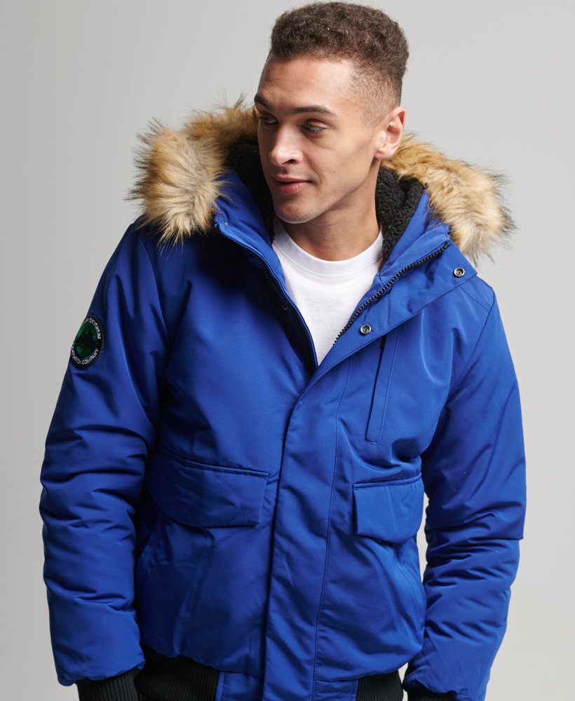 Blue superdry coat best sale