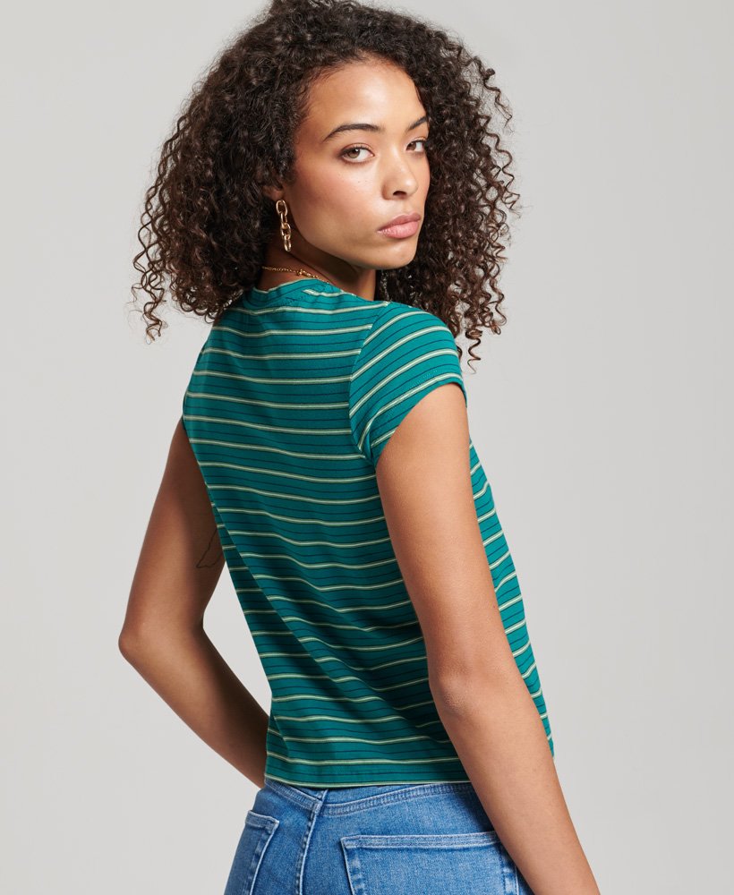 Womens Street Sports Crop T-Shirt In Sport Black | UK