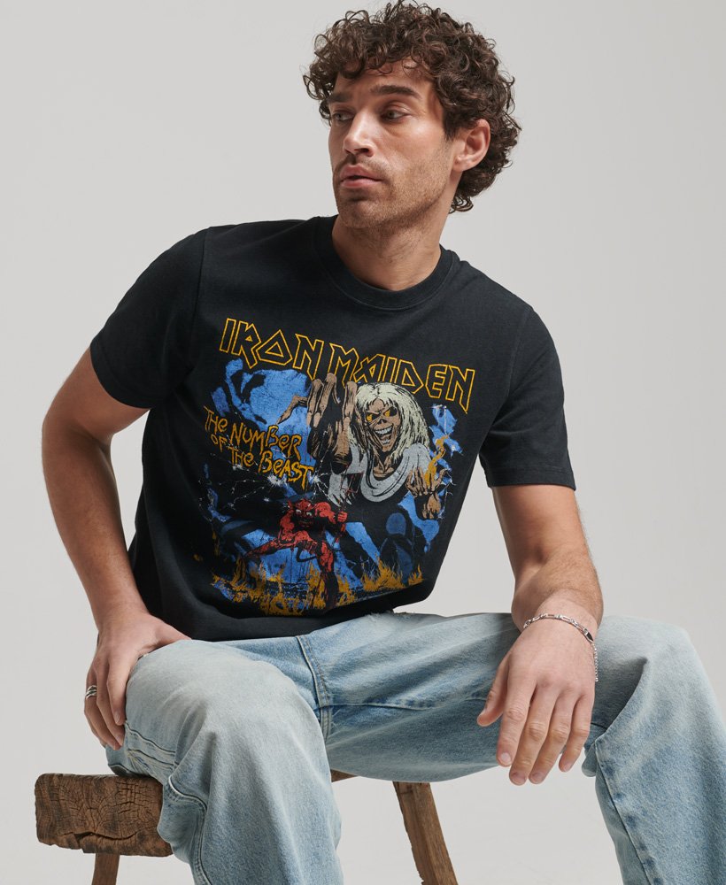 Men's - Iron Maiden x Superdry Limited Edition T-Shirt in Heavy Metal ...