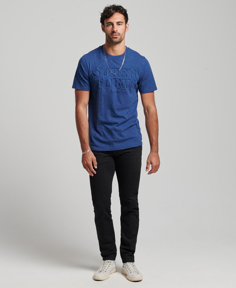 Men's Cooper Classic Embossed T-Shirt in Bright Blue Marl | Superdry US