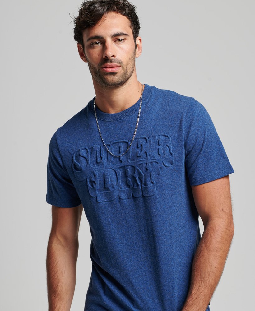 Men\'s Cooper Classic Embossed T-Shirt Superdry in Bright Blue US Marl 