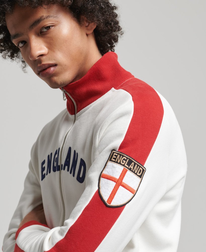 Womens - Superdry x Ringspun Football England Track Top in Winter White