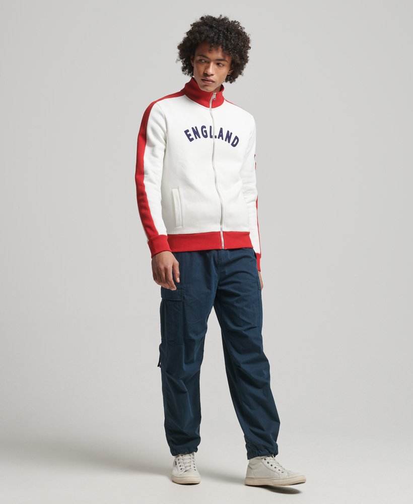 Men's Superdry x Ringspun Football England Track Top in Winter White