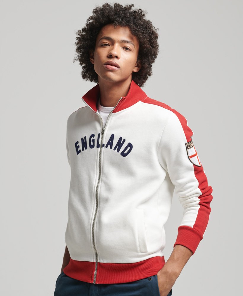 Men's Superdry x Ringspun Football England Track Top in Winter White