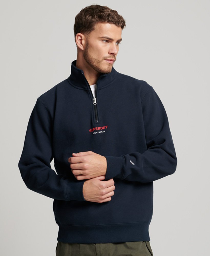 Mens - Sportswear Half Zip Sweatshirt in Eclipse Navy | Superdry UK