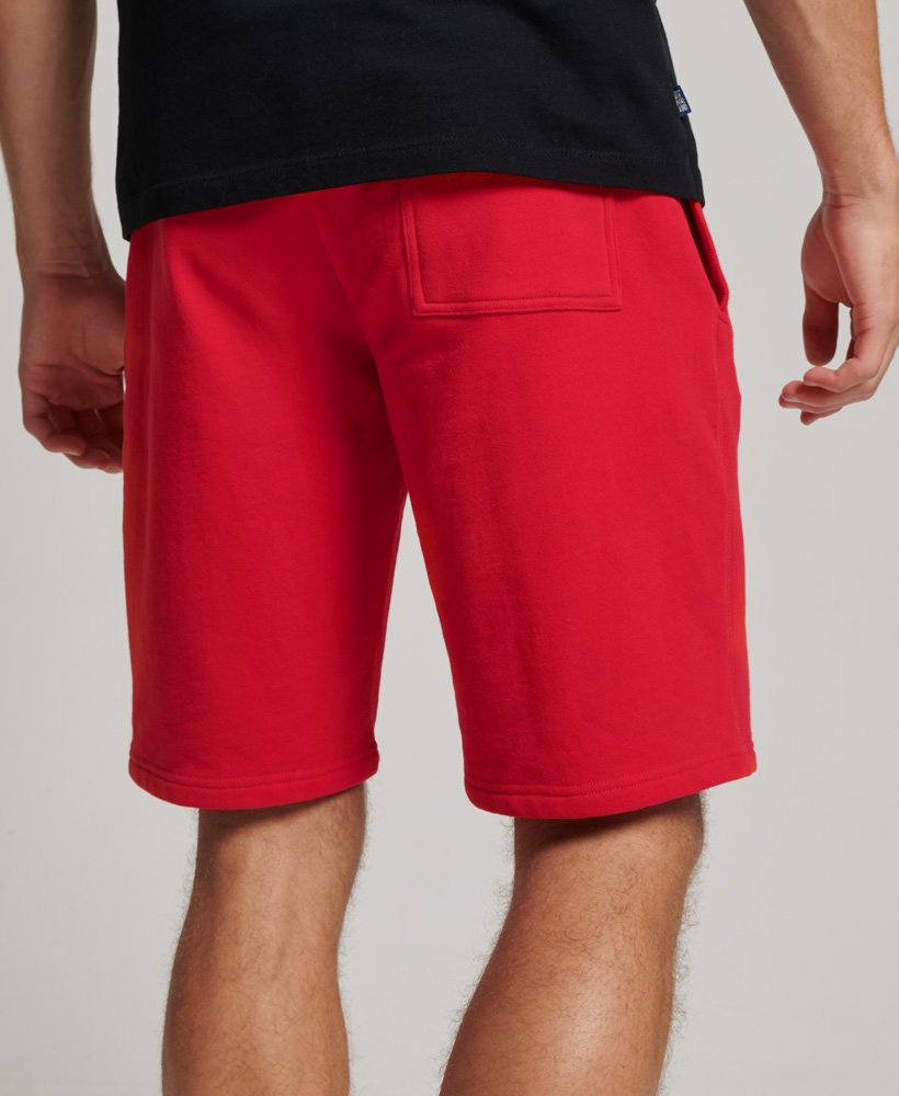 Men's - Vintage Embroidered Logo Unbrushed Shorts in Rebel Red | Superdry UK
