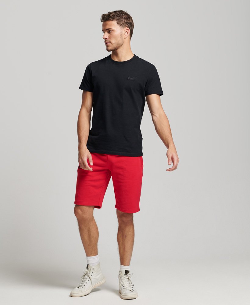 Men's - Vintage Embroidered Logo Unbrushed Shorts in Rebel Red | Superdry UK