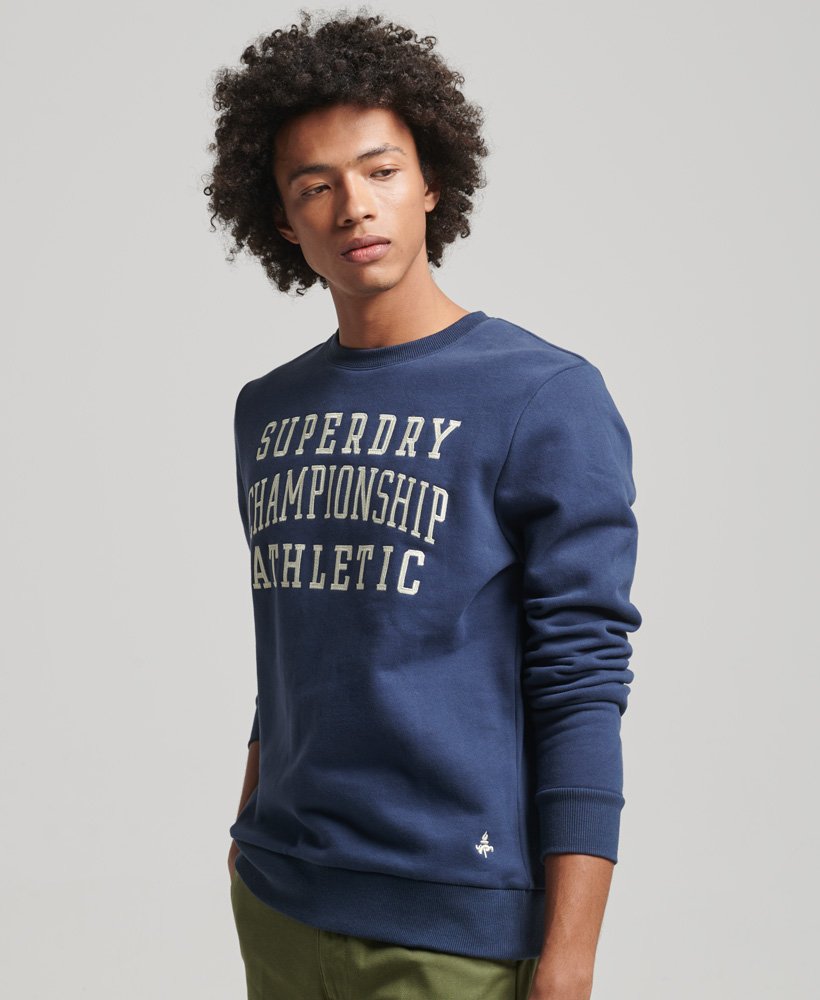 Men's Vintage Gym Athletic Sweatshirt in Lauren Navy