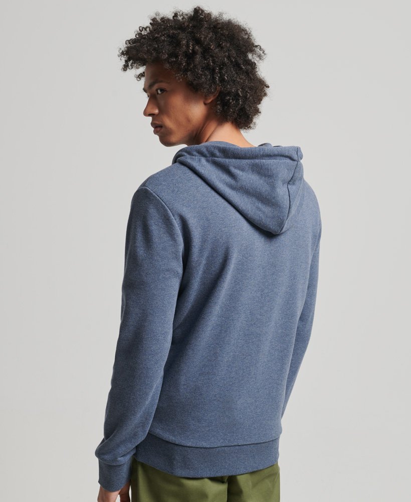 Mens - Gym Athletic Zip Hoodie in Navy Marl | Superdry UK