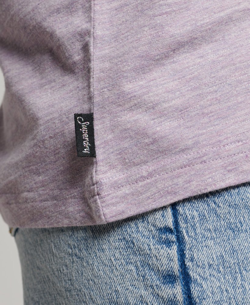 Women\'s Vintage Logo Oxford Purple T-Shirt Embossed in US Superdry Snowy 