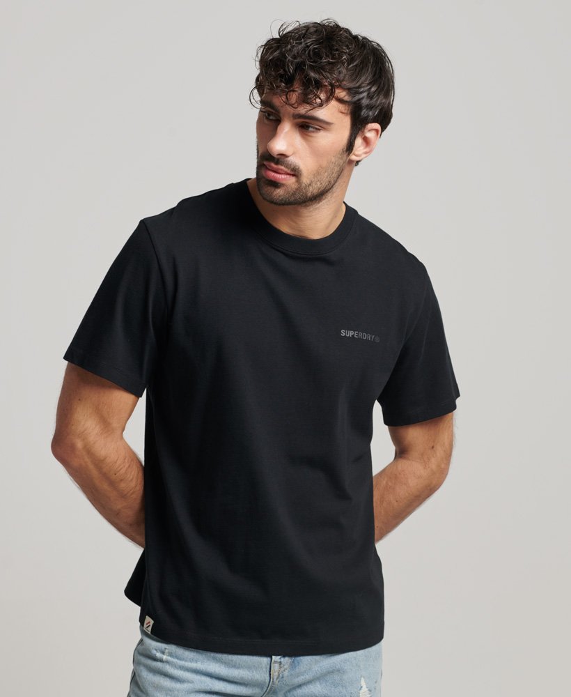 Mens - Code Essential Overdyed T-Shirt in Black | Superdry UK