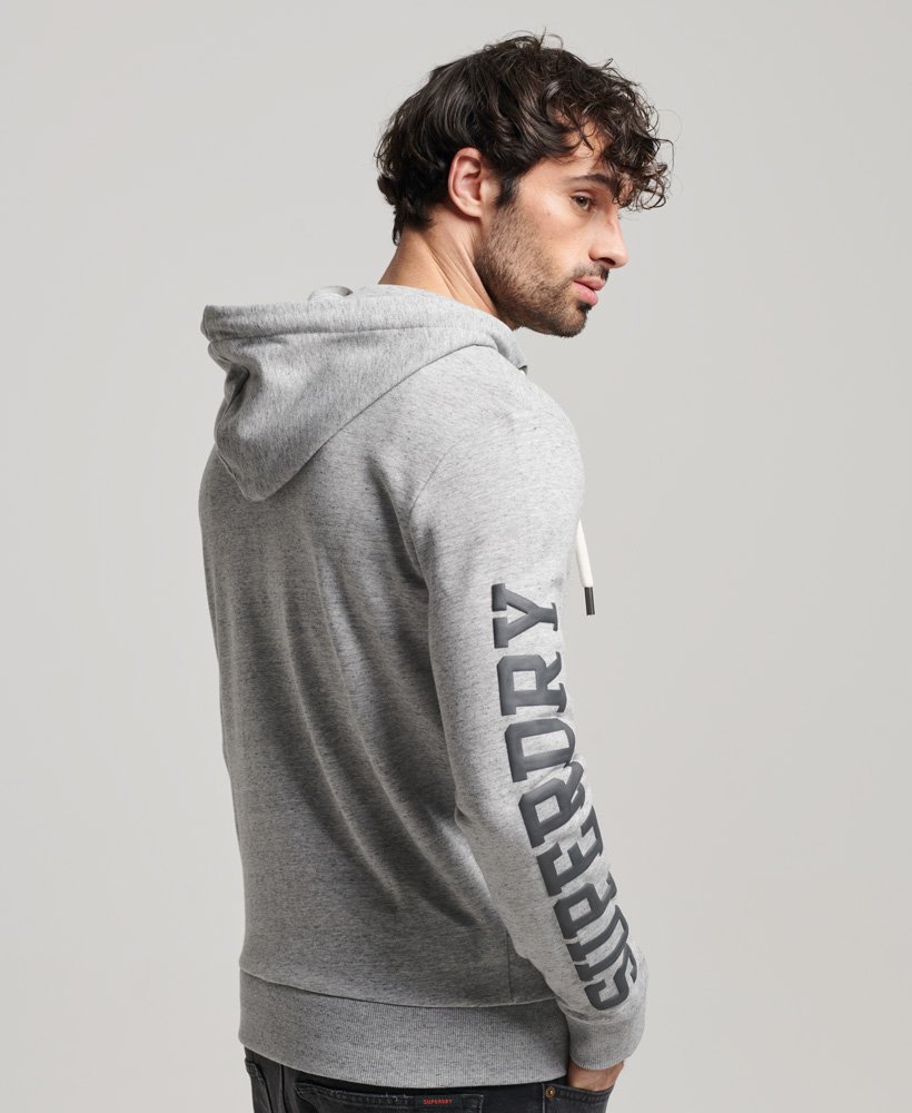 Mens Gym Athletic Zip Hoodie in Athletic Grey Marl Superdry UK