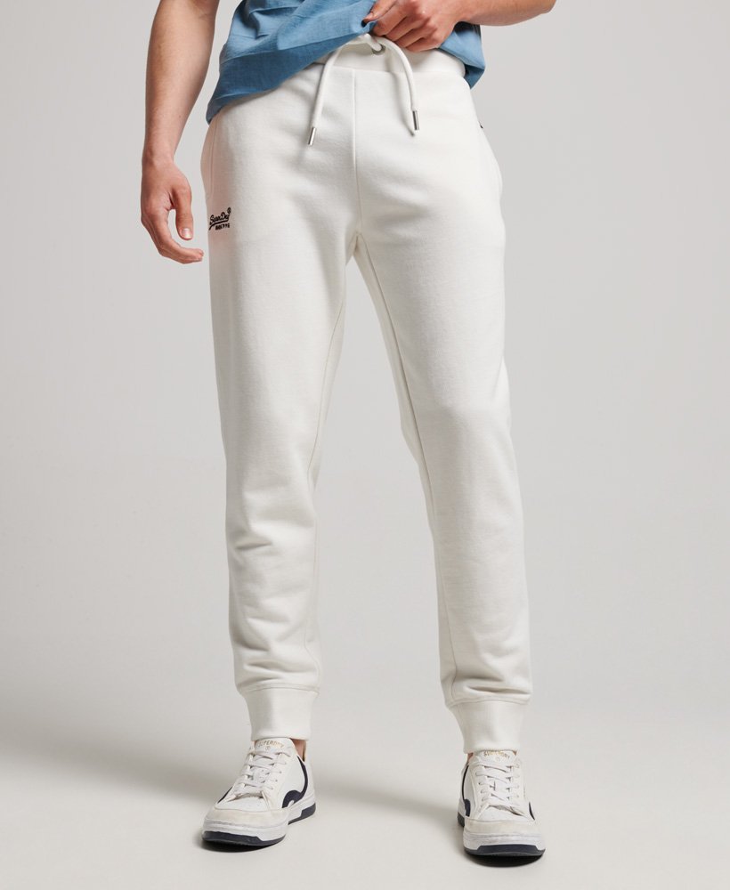 Mens - Vintage Logo Embroidered Unbrushed Joggers in Winter White ...