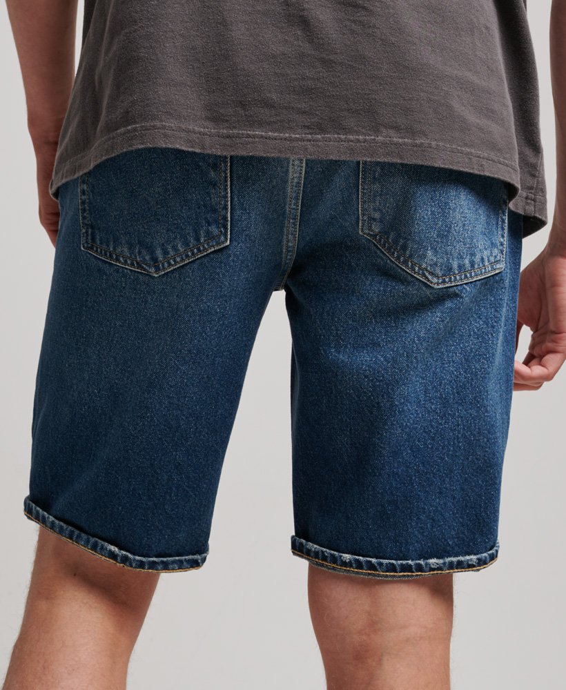 Men's - Straight Denim Shorts in Palms Dark Blue | Superdry IE