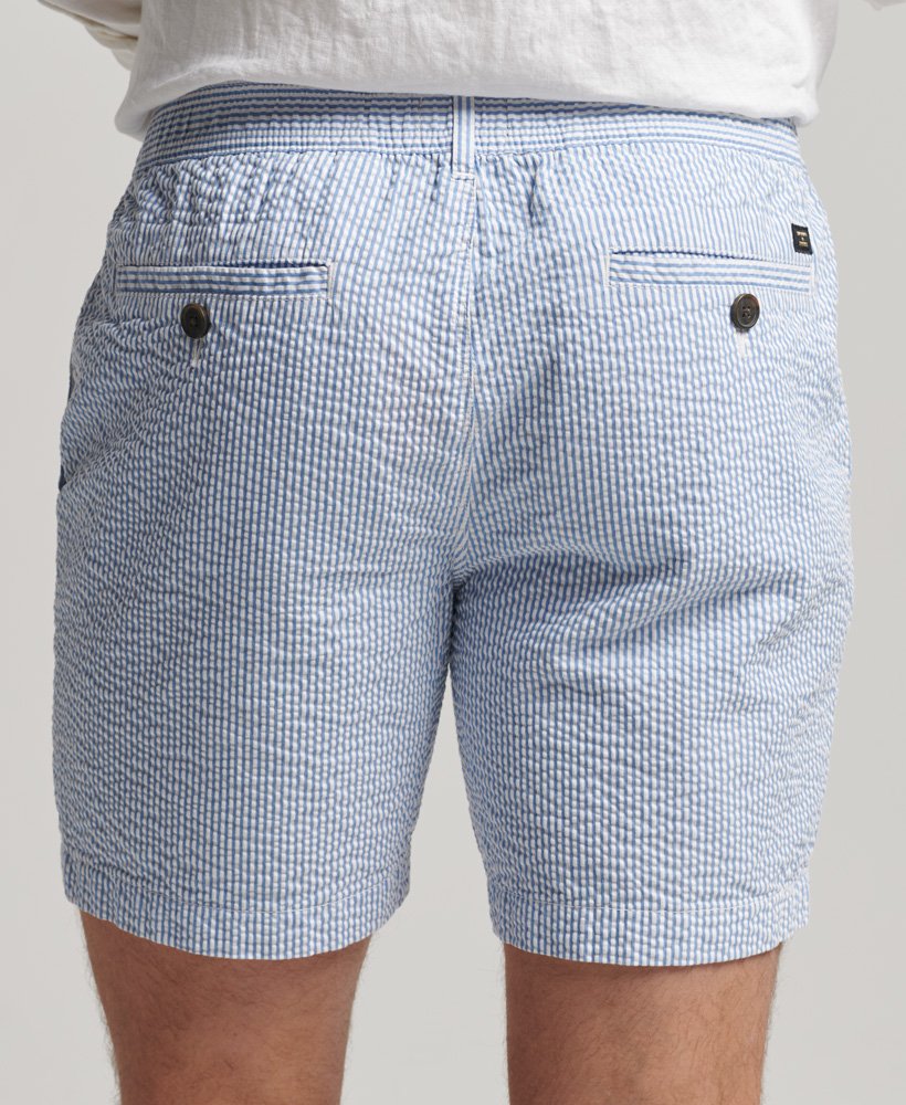 Men's - Studios Seersucker Shorts in Light Blue/optic | Superdry UK