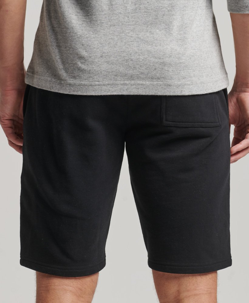 Men's - Vintage Embroidered Logo Unbrushed Shorts in Black | Superdry UK