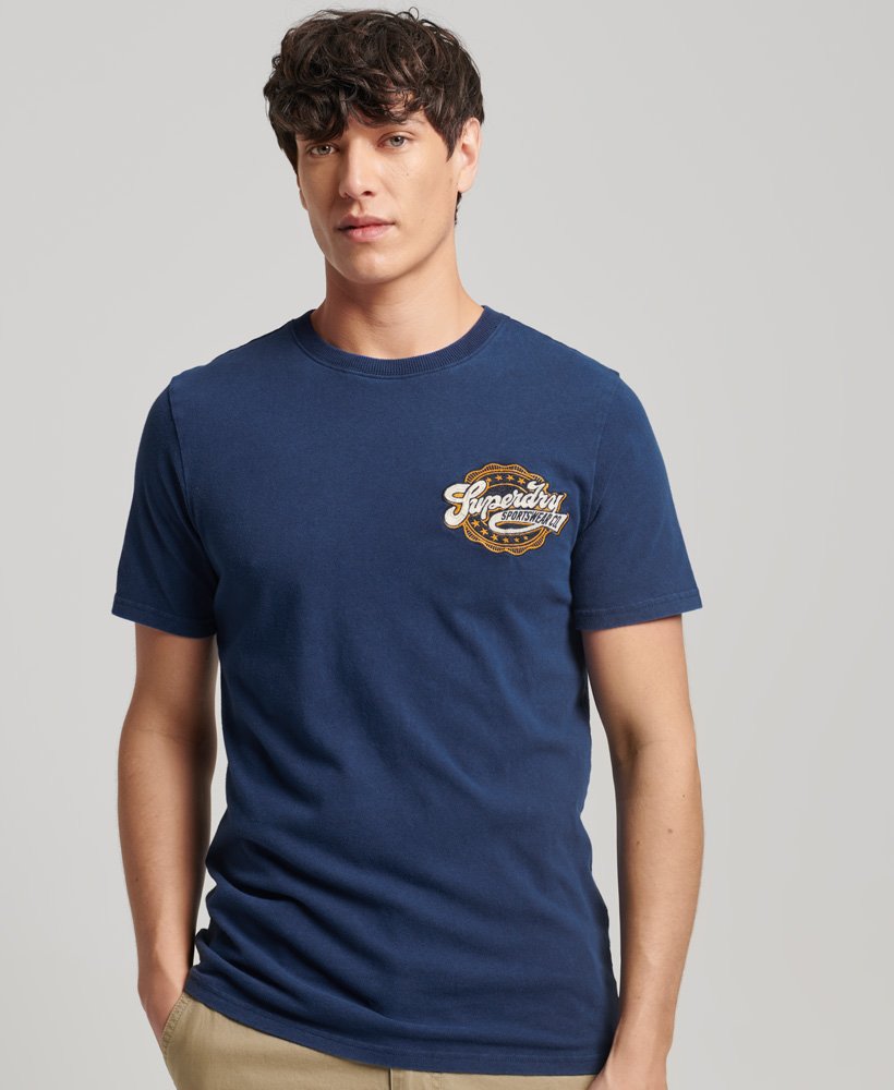 Men's Vintage Scripted College T-Shirt in Supermarine Navy | Superdry US
