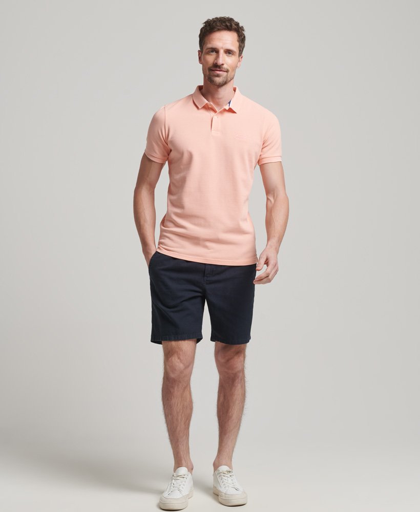 Mens - Destroyed Polo Shirt in Antique Peach | Superdry UK