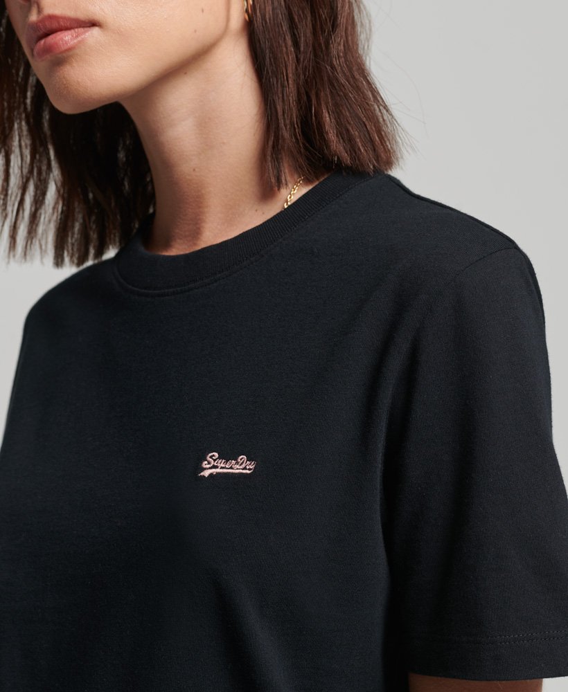 Womens - Vintage Logo Embroidered T-Shirt in Black | Superdry UK