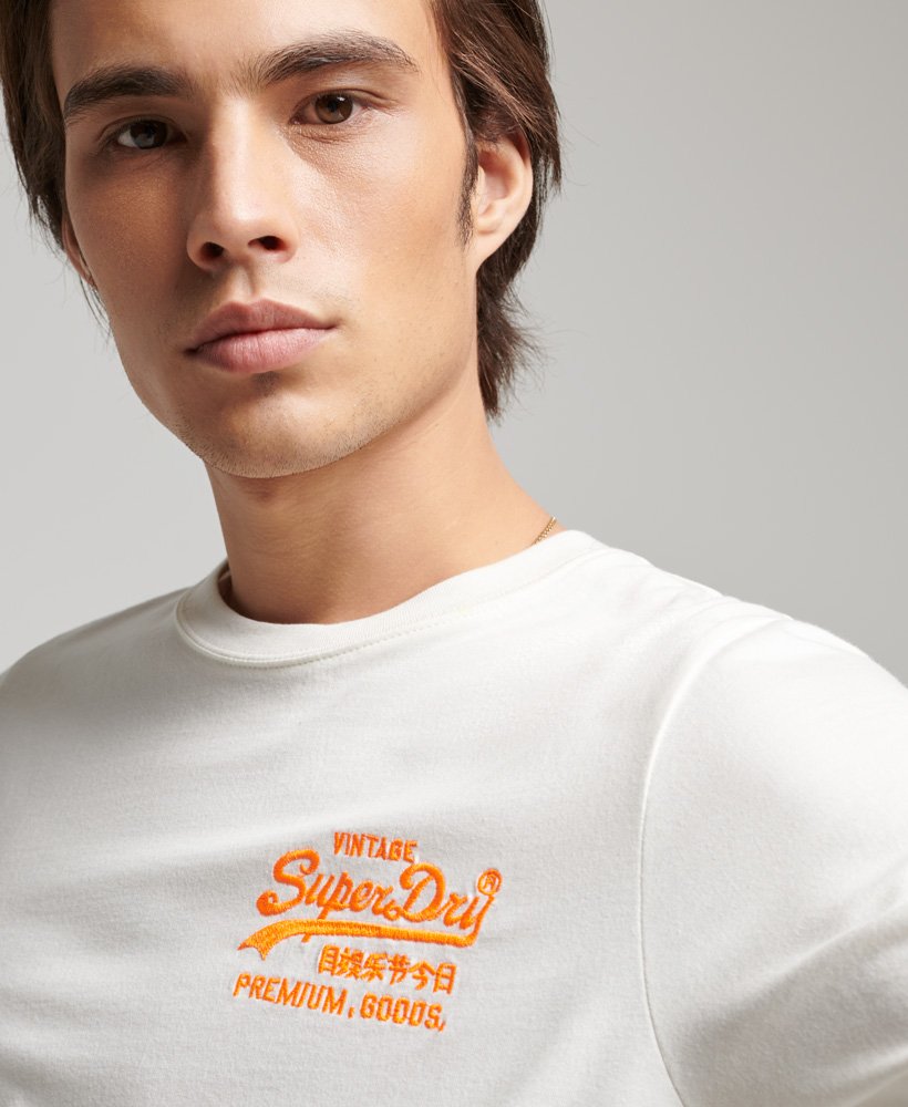 Homme - T-shirt Vintage Logo Neon Crème | Superdry FR