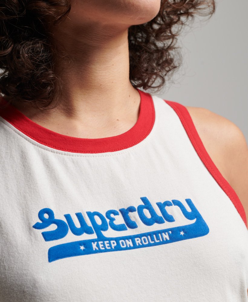 Superdry Womens Ringspun Allstars Fm Vintage Re-Issue Vest Top