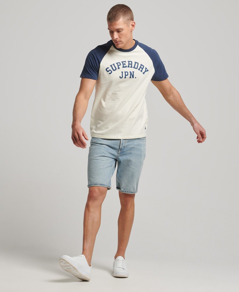 Men's Organic Cotton Vintage Gym Athletic Raglan T-Shirt in Lauren