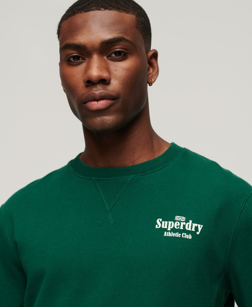 Mens - Code Athletic Club Crew Sweatshirt in Green | Superdry UK