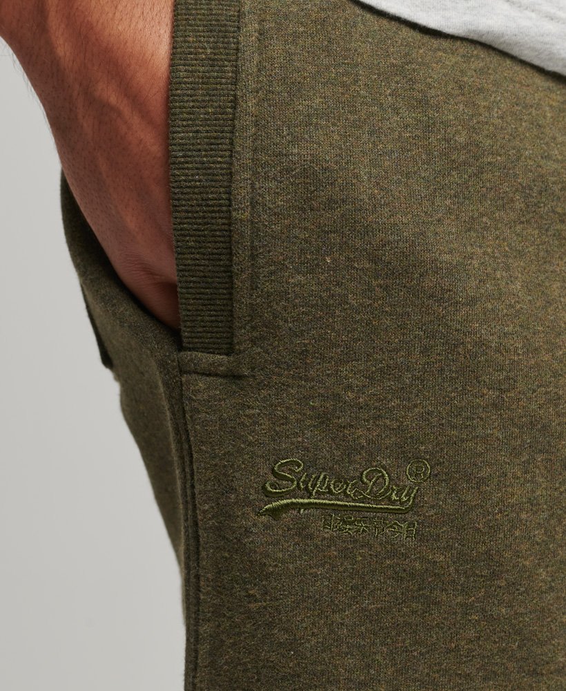 Men's Vintage Logo Embroidered Cuffed Joggers in Olive Marl