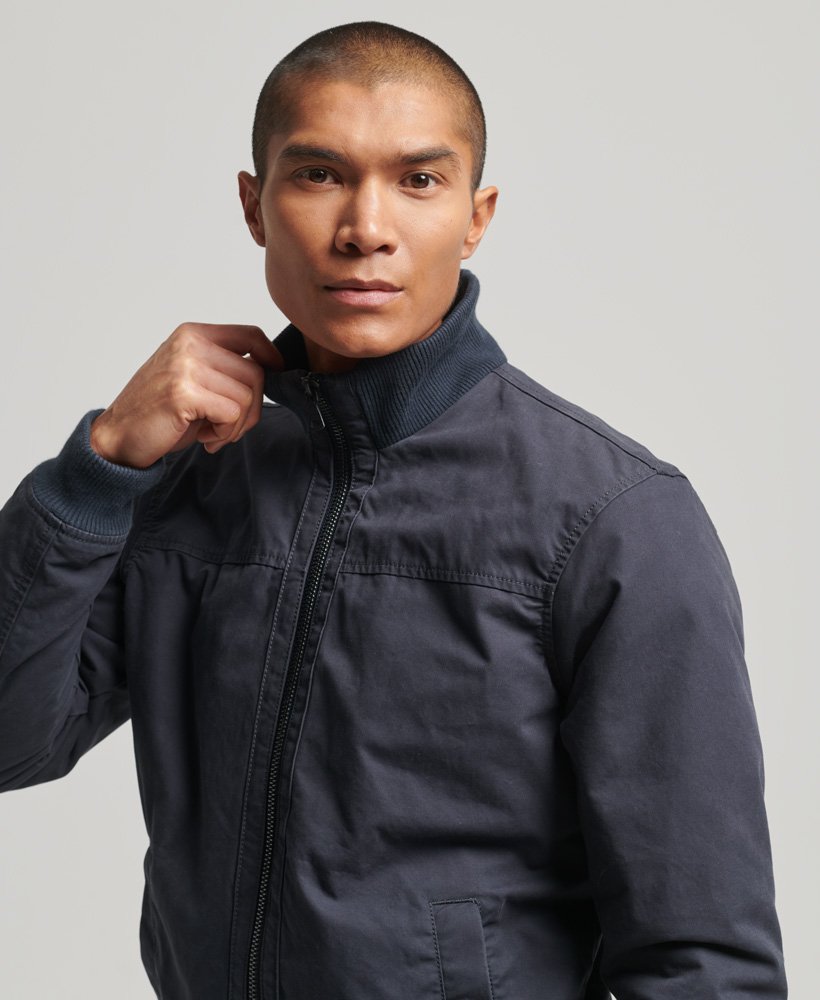Men's - Knit Collar Bomber Jacket in Navy | Superdry IE