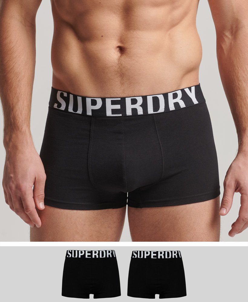 Superdry Organic Cotton Trunk Logo Double Pack - Men's Mens Underwear