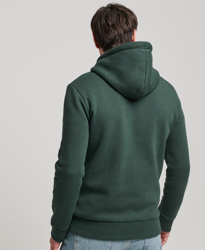 Mens Vintage Logo Embossed Hoodie in Campus Green Grit Superdry UK