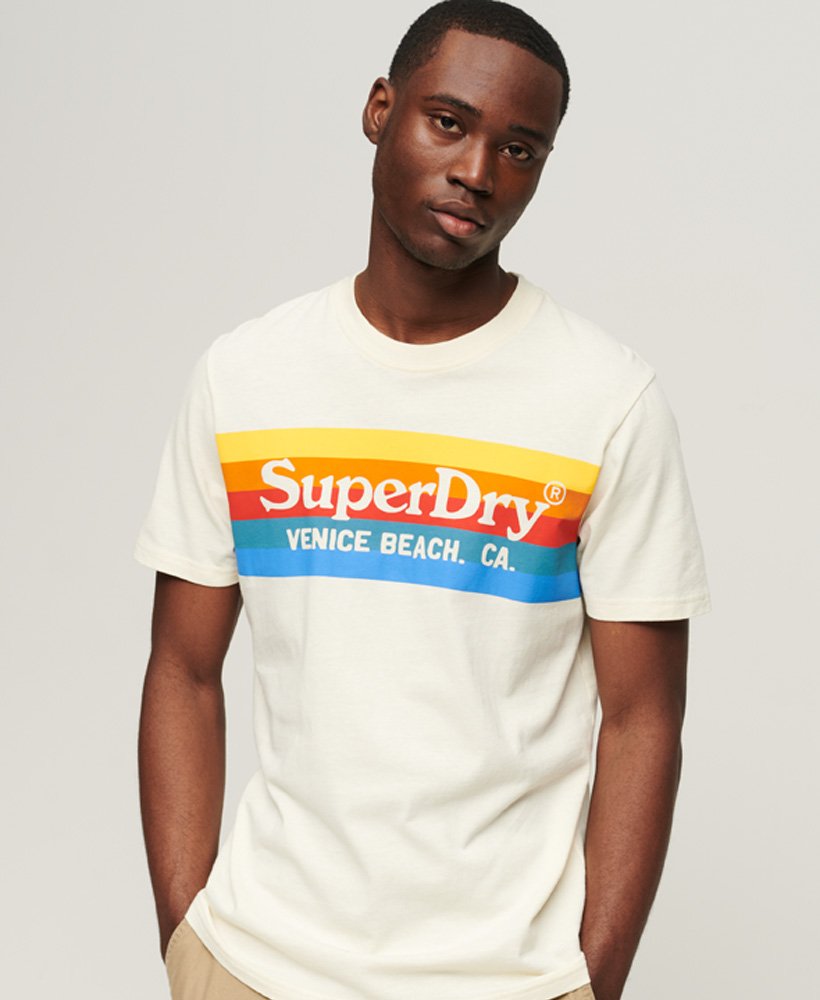 Men's Vintage Venue T-Shirt in Off White | Superdry US