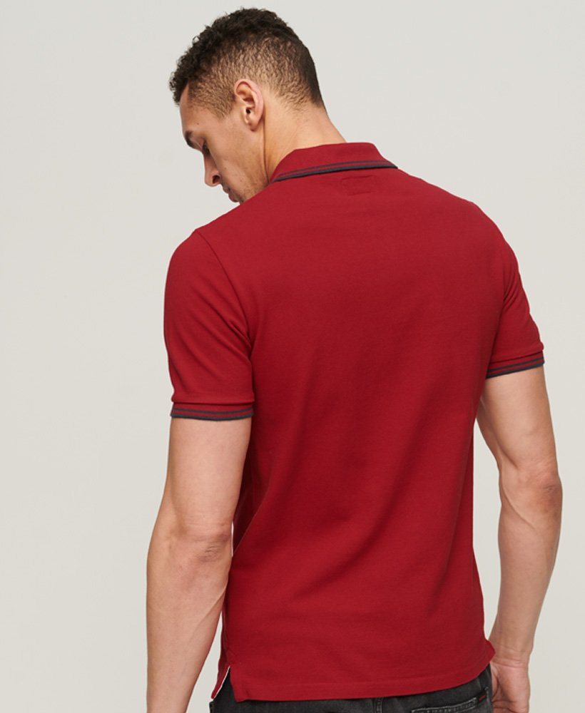 Mens Tipped Short Sleeve Polo Shirt In Red Superdry Uk