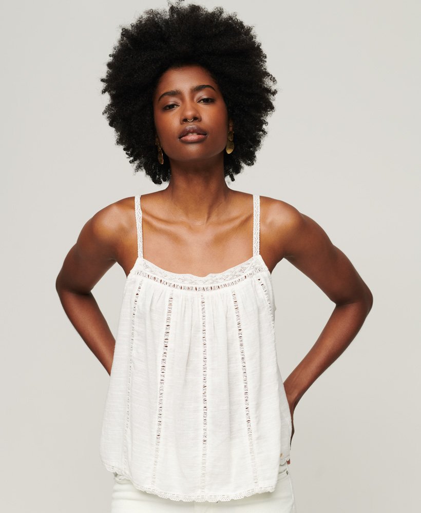 Womens - Ibiza Cami Top in New Chalk | Superdry UK