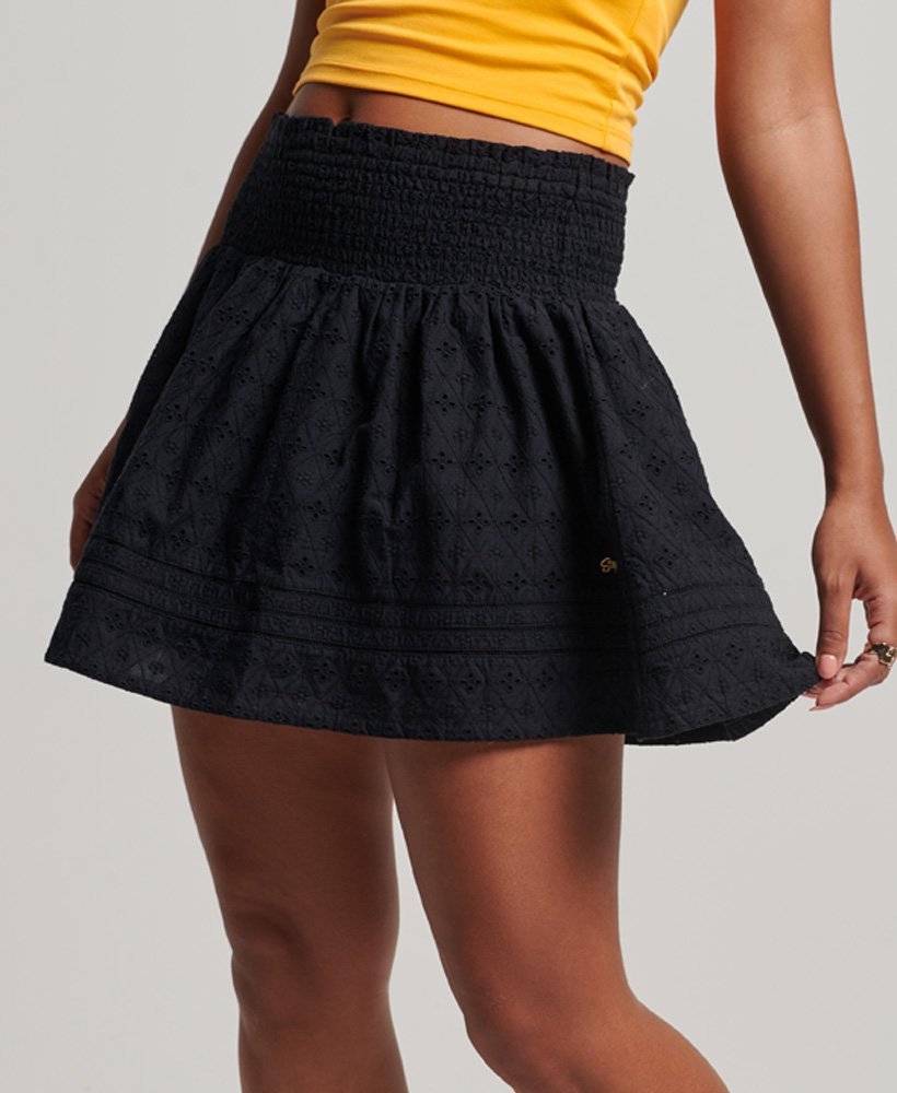 Womens - Vintage Lace Mini Skirt in Black | Superdry UK