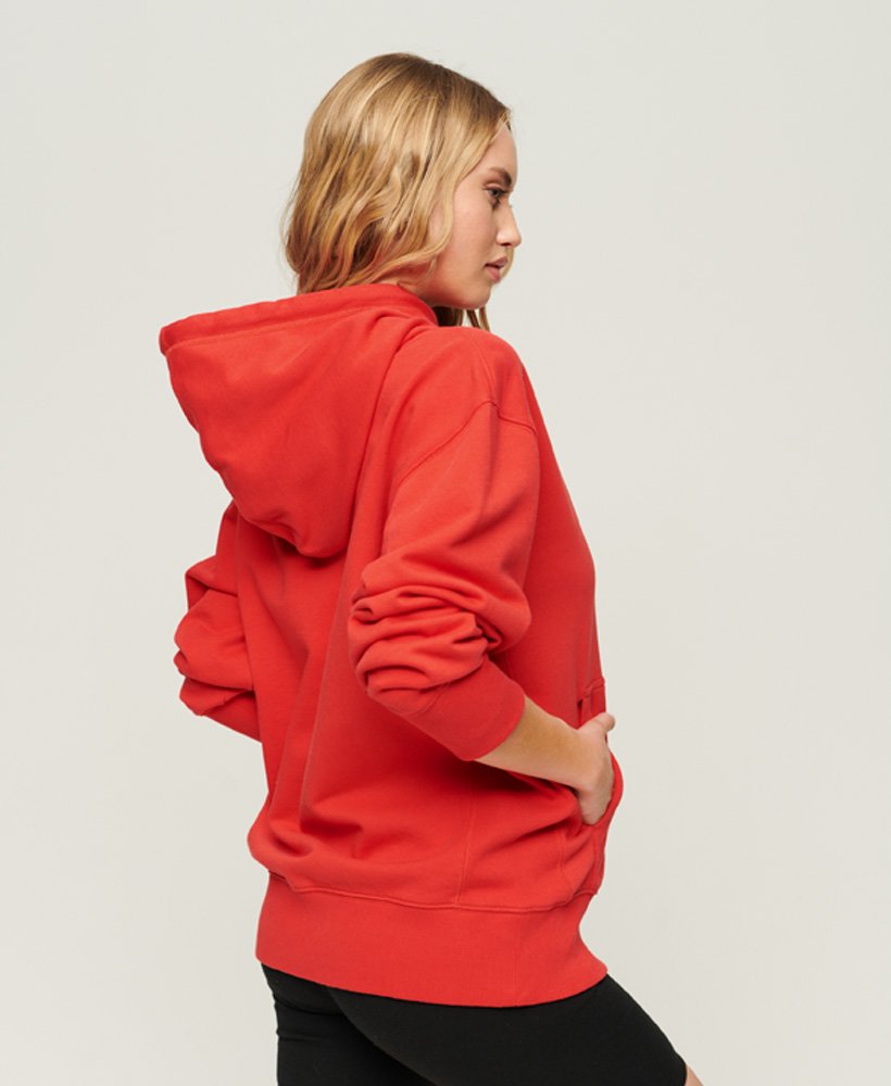 Womens - Code Heraldry Oversized Hoodie in Sunset Red | Superdry UK