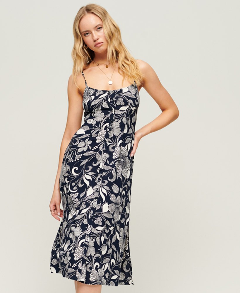Superdry Printed Button-up Cami Midi Dress - Women's Womens Dresses