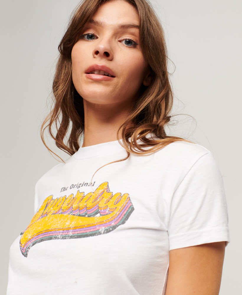 Women\'s Rainbow 90s T-Shirt in Optic | Superdry US