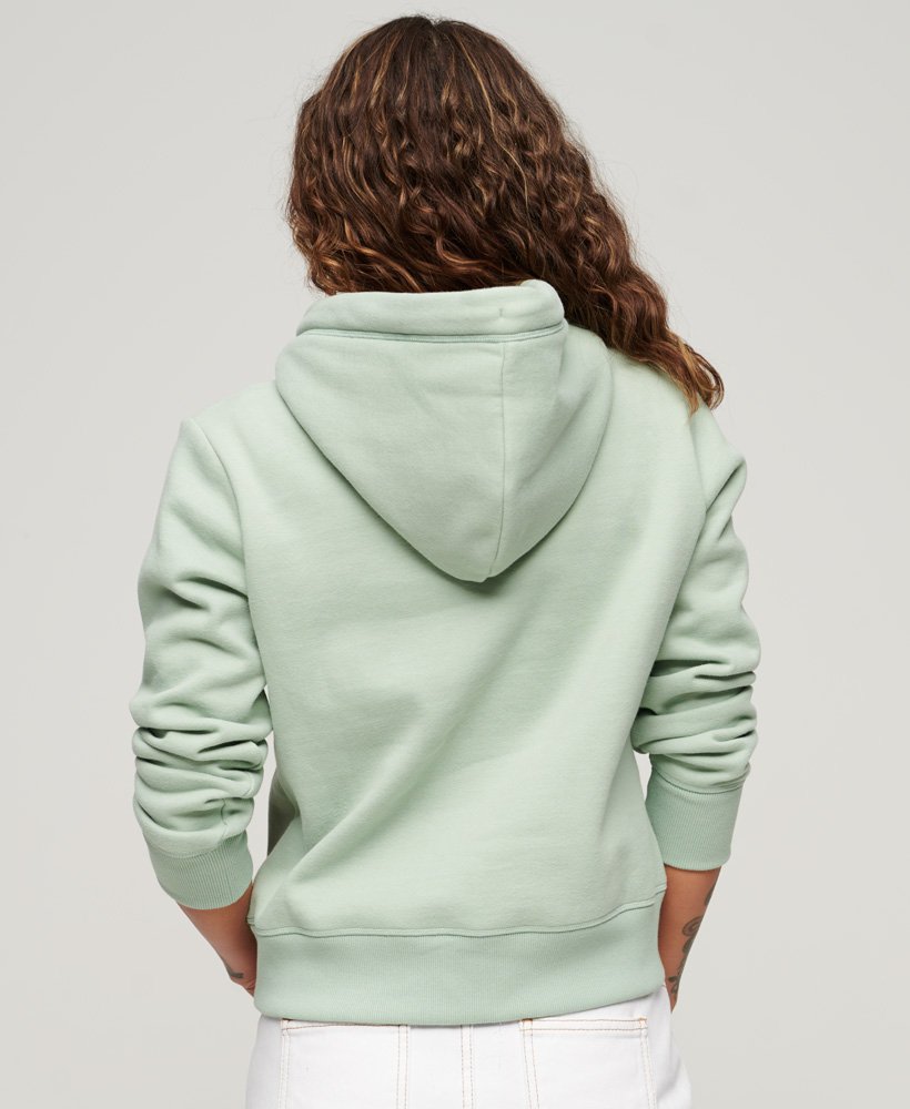 Womens - Essential Logo Hoodie in Linen Green | Superdry UK