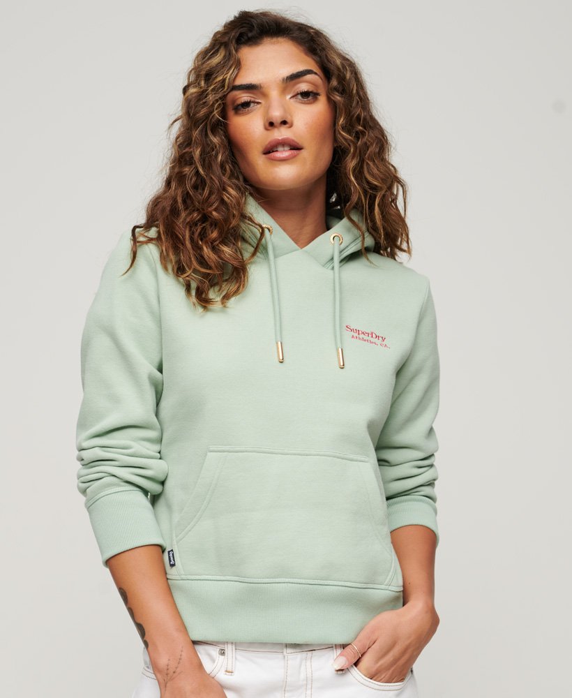 Womens - Essential Logo Hoodie in Linen Green | Superdry UK