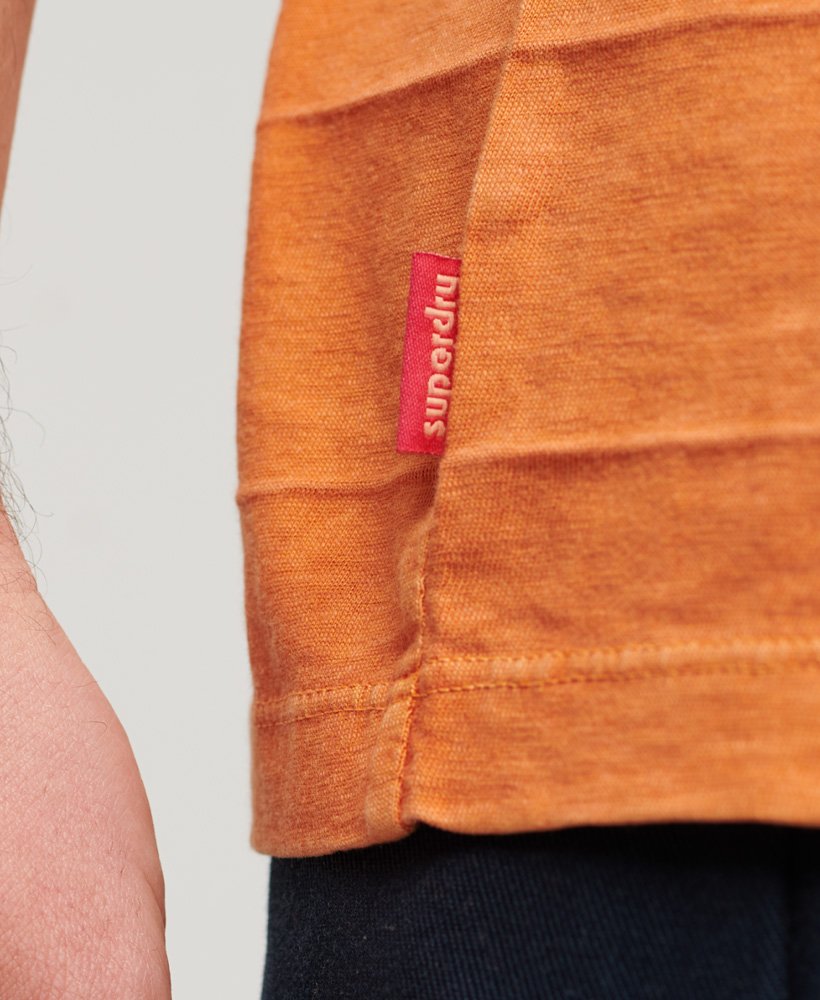 Men's - Organic Cotton Vintage Texture T-Shirt in Orange | Superdry IE