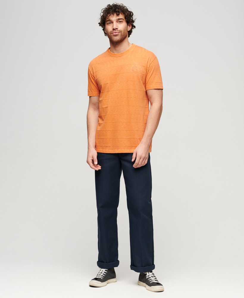 Mens - Organic Cotton Vintage Texture T-Shirt in Sun Baked Orange ...