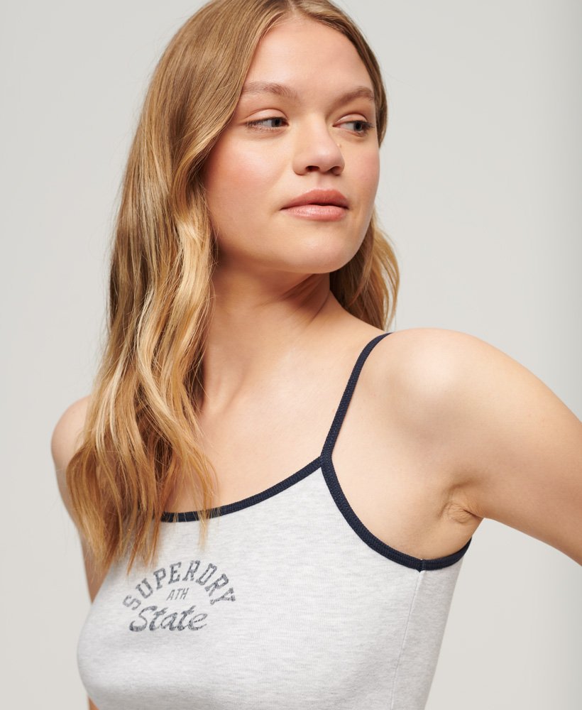 Women's Athletic Essential Crop Cami Top in Grey Superdry IE
